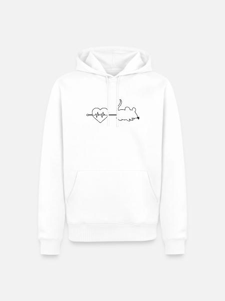 Maus Herzschlag - Männer Premium Bio Hoodie - Weiß