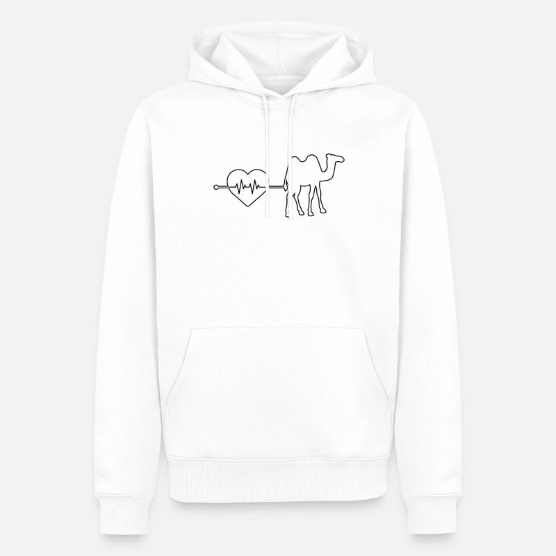 Dromedar Kamel Herzschlag - Männer Premium Bio Hoodie - Weiß