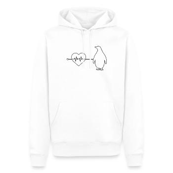 Pinguin Herzschlag - Männer Premium Bio Hoodie - Weiß - Vorne - Nico (187cm)