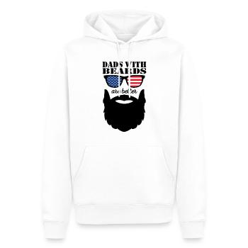 Bearded Dad with Beard Cool Father Beard Wearer - Men’s Premium Organic Hoodie - white - Front - Nico (187cm)