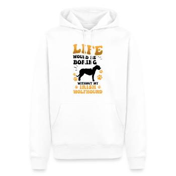 Irish Wolfhound Boring Ireland Greyhound - Sweat à capuche Premium bio Homme - blanc - Devant - Nico (187cm)