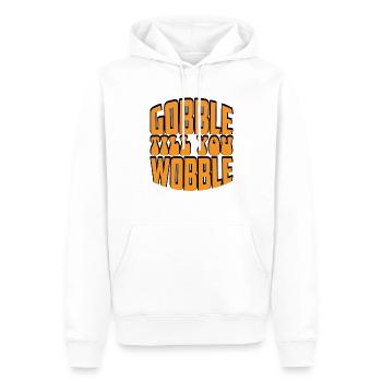 Gobble till you wobble - Thanksgiving Spruch - Männer Premium Bio Hoodie - Weiß - Vorne - Nico (187cm)