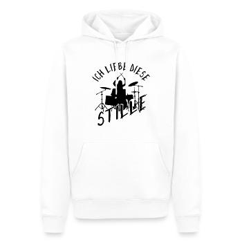 Drummer Ich Liebe Diese Stille Schlagzeug Set - Männer Premium Bio Hoodie - Weiß - Vorne - Nico (187cm)