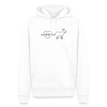 Ziege Herzschlag - Männer Premium Bio Hoodie - Weiß - Vorne - Nico (187cm)