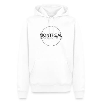 Dicton de Montréal - Sweat à capuche Premium bio Homme - blanc - Devant - Nico (187cm)