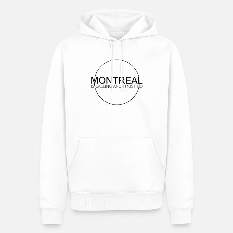 Dicton de Montréal - Sweat à capuche Premium bio Homme - blanc