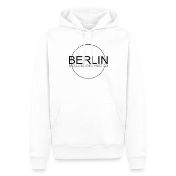 Berlin Spruch - Männer Premium Bio Hoodie - Weiß - Vorne - Nico (187cm)