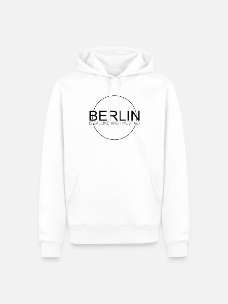 Berlin Spruch - Männer Premium Bio Hoodie - Weiß