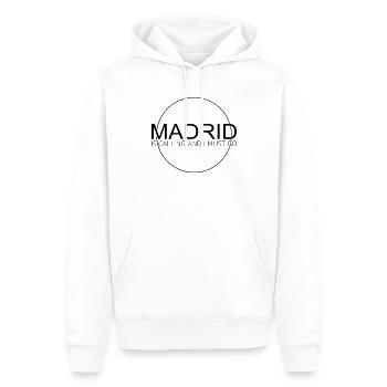 Citation de Madrid - Sweat à capuche Premium bio Homme - blanc - Devant - Nico (187cm)