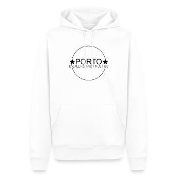 Citation de Porto - Sweat à capuche Premium bio Homme - blanc - Devant - Nico (187cm)
