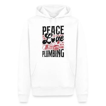 Plumbing Plumber Female Peace Love - Men’s Premium Organic Hoodie - white - Front - Nico (187cm)