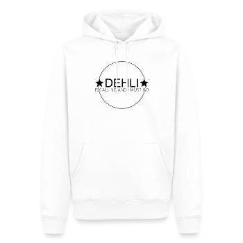 dehli is calling - Männer Premium Bio Hoodie - Weiß - Vorne - Nico (187cm)