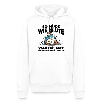 Schlafenden Eule Mit Kuscheltier So Müde Wie Heute - Männer Premium Bio Hoodie - Weiß - Vorne - Nico (187cm)