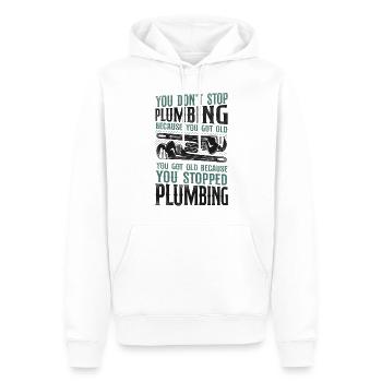 Plumbing Plumber Retired Vintage - Men’s Premium Organic Hoodie - white - Front - Nico (187cm)