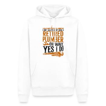 Plumbing Plumber Retired Vintage I - Men’s Premium Organic Hoodie - white - Front - Nico (187cm)
