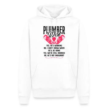 Plumbing Plumber Wife Plumber Wife - Männer Premium Bio Hoodie - Weiß - Vorne - Nico (187cm)