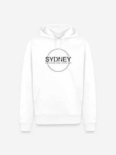 Sydney Spruch - Männer Premium Bio Hoodie - Weiß
