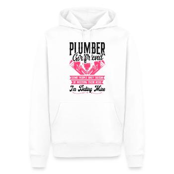 Plumbing Plumber Girlfriend - Men’s Premium Organic Hoodie - white - Front - Nico (187cm)