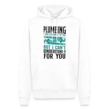 Plomberie Plombier Plomberie Vintage Plomberie - Sweat à capuche Premium bio Homme - blanc - Devant - Nico (187cm)