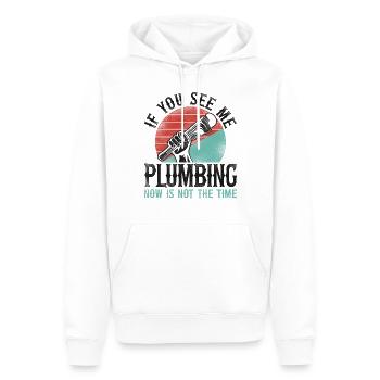 Plumbing Plumber Vintage Retro If - Men’s Premium Organic Hoodie - white - Front - Nico (187cm)