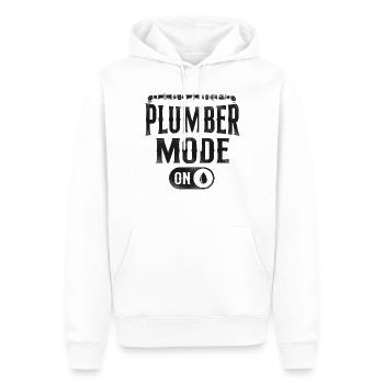 Plombier Plombier Plombier Vintage Plombier - Sweat à capuche Premium bio Homme - blanc - Devant - Nico (187cm)