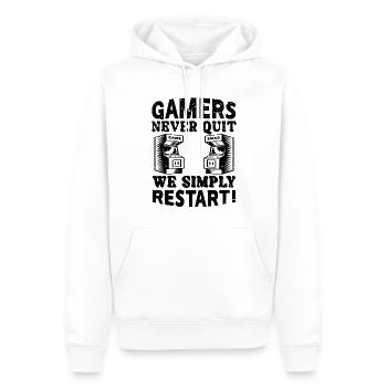 Gamers Never Quit Outfit - Men’s Premium Organic Hoodie - white - Front - Nico (187cm)