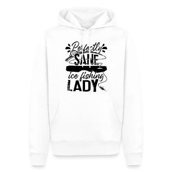Parfaitement sain d’ Pêche sur glace Dame Pêcheuse Pêcheur - Sweat à capuche Premium bio Homme - blanc - Devant - Nico (187cm)