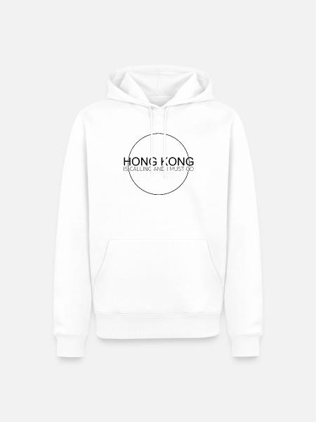 hong kong spruch - Männer Premium Bio Hoodie - Weiß