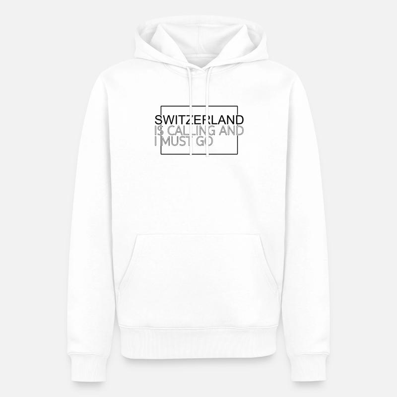 Schweiz Spruch - Männer Premium Bio Hoodie - Weiß