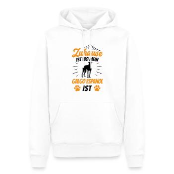 Zuhause ist wo mein Galgo ist Galgo Espanol - Männer Premium Bio Hoodie - Weiß - Vorne - Nico (187cm)