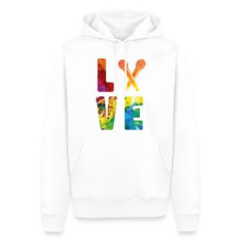 Karaoke Singer Microphone Vocalist - Männer Premium Bio Hoodie - Weiß - Vorne - Nico (187cm)