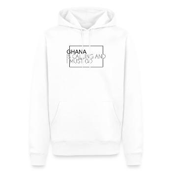 Ghana Dicton - Sweat à capuche Premium bio Homme - blanc - Devant - Nico (187cm)
