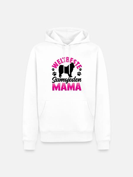 Weltbeste Samojede Mama Samojedenspitz - Männer Premium Bio Hoodie - Weiß