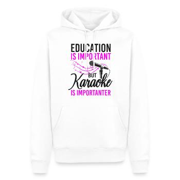 Karaoke Singer Education Is - Männer Premium Bio Hoodie - Weiß - Vorne - Nico (187cm)