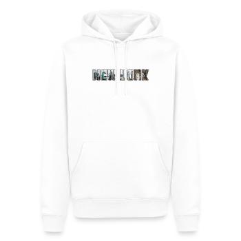 New York - Sweat à capuche Premium bio Homme - blanc - Devant - Nico (187cm)