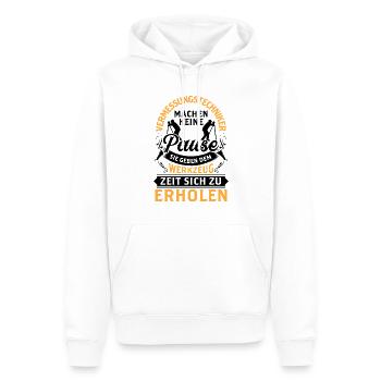 Vermessungstechniker machen keine Pause - Männer Premium Bio Hoodie - Weiß - Vorne - Nico (187cm)