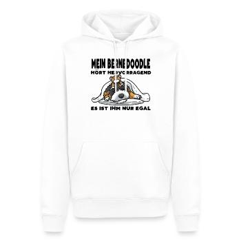 Bernedoodle Hund - Männer Premium Bio Hoodie - Weiß - Vorne - Nico (187cm)