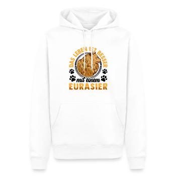 Leben ist besser mit Eurasier Eurasian Dog - Männer Premium Bio Hoodie - Weiß - Vorne - Nico (187cm)