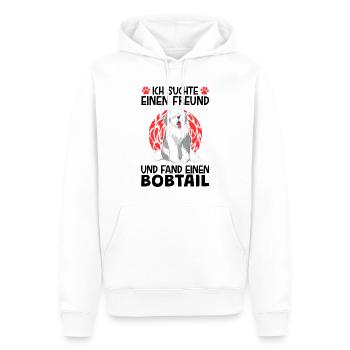 Bobtail Freund gesucht Altenglischer Bobtail - Männer Premium Bio Hoodie - Weiß - Vorne - Nico (187cm)