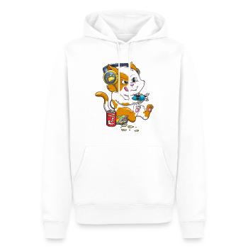 Funny Cat Gaming Cat Lover Kawaii Videospiele - Männer Premium Bio Hoodie - Weiß - Vorne - Nico (187cm)