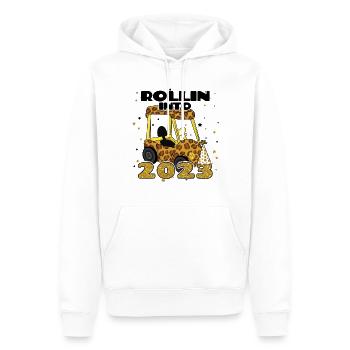 Rolling Into 2023 Tractor Farm 2023 Happy New Year - Männer Premium Bio Hoodie - Weiß - Vorne - Nico (187cm)