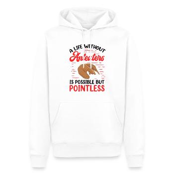 Fourmilier Vie sans fourmilier pygmée - Sweat à capuche Premium bio Homme - blanc - Devant - Nico (187cm)