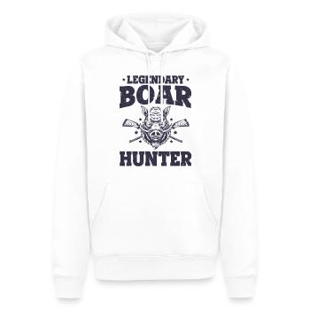 Légendaire Boar Hunter Hog Pig Vintage Funny Boar - Sweat à capuche Premium bio Homme - blanc - Devant - Nico (187cm)