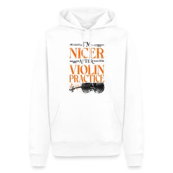 Violon Violoniste Vintage I’m Nicer - Sweat à capuche Premium bio Homme - blanc - Devant - Nico (187cm)