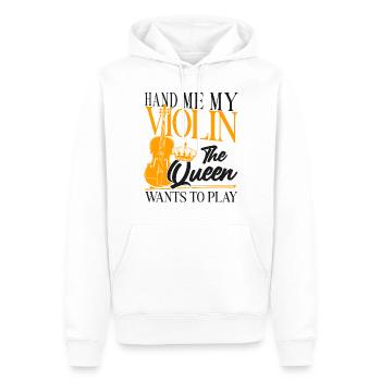 Violoniste Fille Hand Me My - Sweat à capuche Premium bio Homme - blanc - Devant - Nico (187cm)