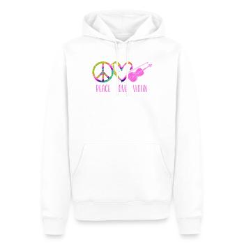 Violon Violoniste Fille Tie Dye - Sweat à capuche Premium bio Homme - blanc - Devant - Nico (187cm)