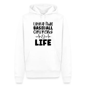 Baseball Spielerin - Männer Premium Bio Hoodie - Weiß - Vorne - Nico (187cm)