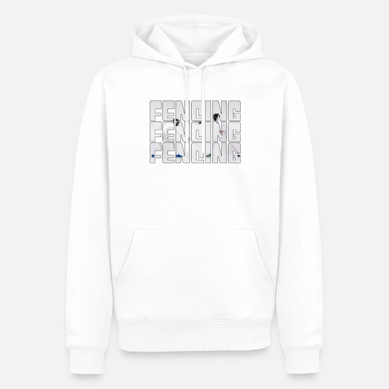 Fechten - Männer Premium Bio Hoodie - Weiß
