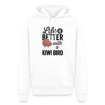 Alles besser mit Kiwi Vogel Neuseeland Kiwi - Männer Premium Bio Hoodie - Weiß - Vorne - Nico (187cm)
