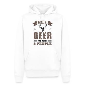 Cerf Cerf Amoureux des animaux Drôle Dicton Cadeau - Sweat à capuche Premium bio Homme - blanc - Devant - Nico (187cm)